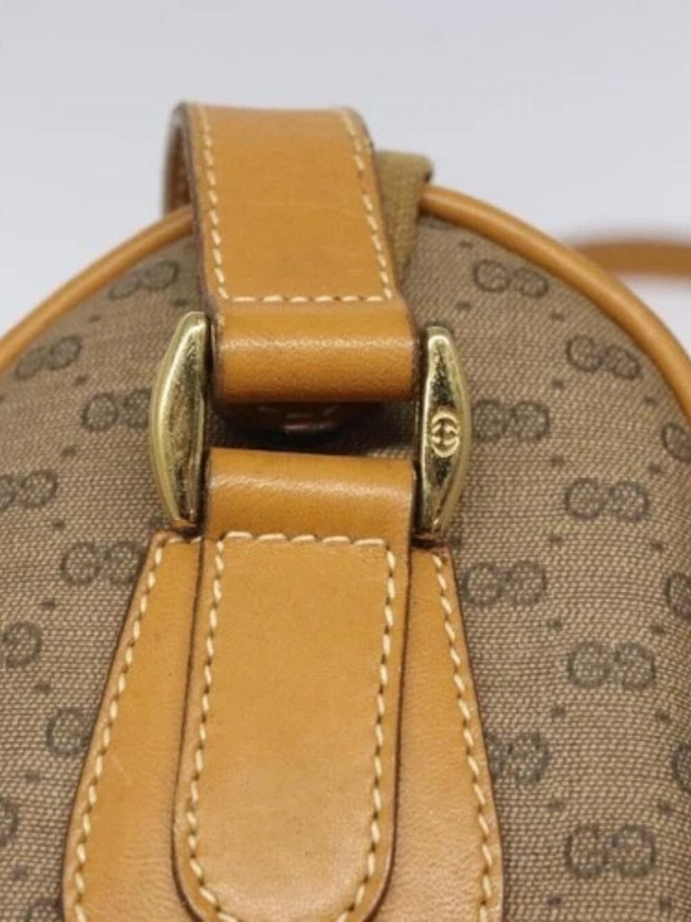 GUCCI Micro GG Supreme Web Sherry Line Bag PVC Brown 001 115 0918 Auth BA352 - Picture 9 of 16